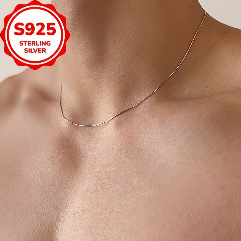 Women's Multi-Size S925 Silver Snake Bone Necklace, Fashionable Gift